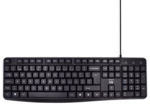 TECLADO EWENT QUERTY PORTUGUES ESCRITURA SILENCIOSA USB NEGRO