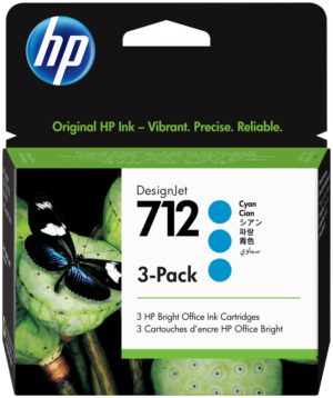 TINTA HP 712 PACK 3 CIAN