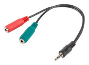 ADAPTADOR LANBERG MINIJACK 3.5MM M 4PIN 2X MINIJACK 3.5MM H 3PIN