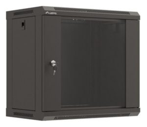 ARMARIO LANBERG MURAL RACK 19" 9U 540X350 FLAT PACK NEGRO PUERTA CRISTAL