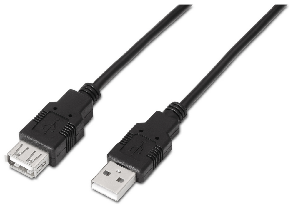 CABLE AISENS USB 2.0 TIPO A M-A H NEGRO 1.8M
