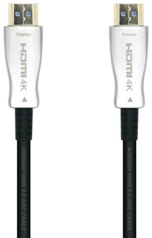 CABLE HDMI AISENS V2.0 OPTICO ACTIVO AOC 4K60HZ M/M 20M NEGRO