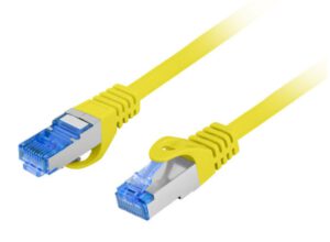 CABLE RED LANBERG CAT.6A S/FTP LSZH CCA 0.25M AMARILLO FLUKE PASSED