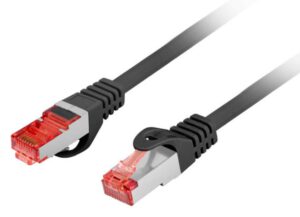 CABLE RED LANBERG LATIGUILLO CAT.6 S/FTP LSZH CU 0.25M NEGRO FLUKE  PASSED