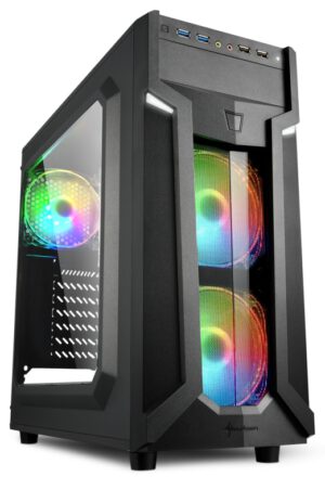 CAJA ATX SHARKOON VG6-W RGB 2XUSB3.0 RGB  SIN FUENTE NEGRO