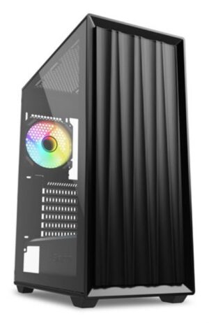 CAJA GAMING ATX SHARKOON VK3 RGB 2XUSB 1XTRRS SN FUENTE NEGRO