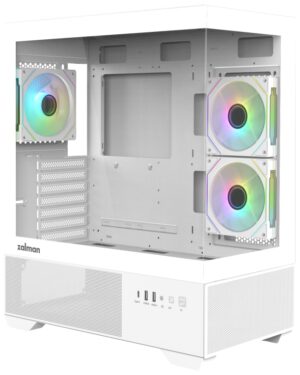 CAJA ZALMAN CHRONIX ATX 3 XVENT 120MM ARGB 1XUSB 3.0 BLANCO S/N FUENTE