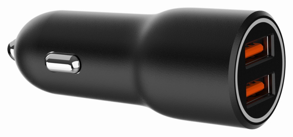 CARGADOR RAPIDO PARA COCHE GEMBIRD CON 2 PUERTOS USB, QC3.0, 36 W, NEGRO
