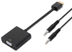 CONVERSOR AISENS HDMI A/M-SVGA/H+JACK 3.5/H NEGRO 10CM+1.0M
