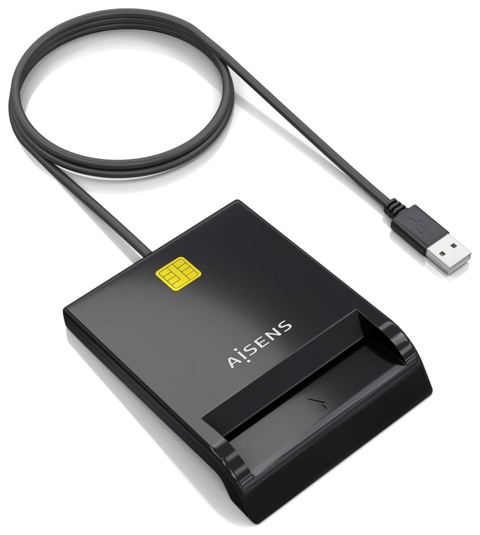 LECTOR DE TARJETAS INTELIGENTE AISENS DNIE NEGRO