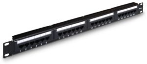 PANEL PARCHEO AISENS 24 PUERTOS RJ45 CAT.5E UTP 19 1U DUAL IDC NEGRO