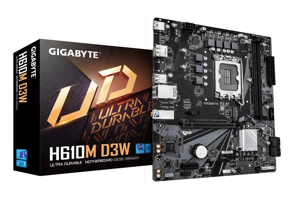 PLACA BASE GIGABYTE H610M D3W 1700 M-ATX DDR5 PCIe 4.0 128GB 1GbE M.2