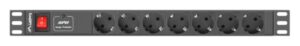 REGLETA LANBERG 1U 10A 7X SCHUKO RACK 19" 2M NEGRO C14