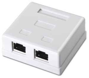ROSETA DE SUPERFICIE AISENS RJ45 CAT.6 FTP 2 TOMAS BLANCO