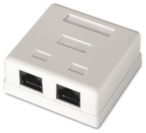 ROSETA DE SUPERFICIE AISENS RJ45 CAT.6 UTP 2 TOMAS BLANCO