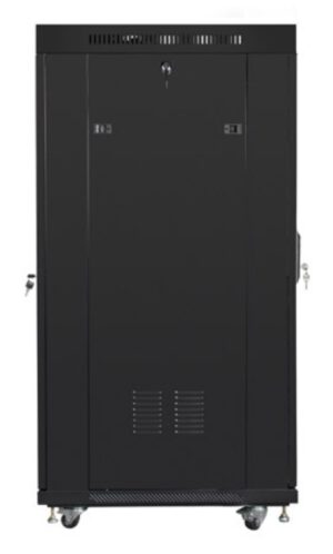 ARMARIO LANBERG RACK 19" 27U 600X800 FLAT PACK PUERTA MESH NEGRO CON LCD