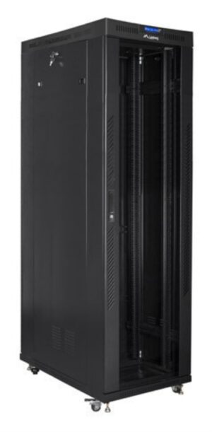ARMARIO LANBERG RACK 19" 42U 600X1200 FLAT PACK NEGRO PUERTA CRISTAL CON LCD