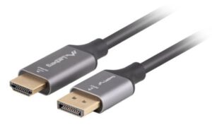 CABLE LANBERG DISPLAYPORT A HDMI 4K MACHO/MACHO 1.8M NEGRO -PLATA