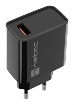 CARGADOR NATEC RIBERA 18W 1XUSB-A QC3.0 NEGRO