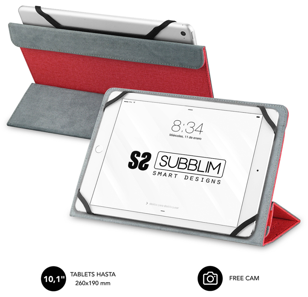 FUNDA TABLET SUBBLIM FREECAM CASE 10,1" RED