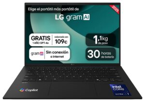 PORTATIL LG GRAM U7-255H 32GB 1TB 14"WUXGA FreeDOS