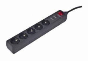 PROTECTOR CONTRA SOBRETENSIONES GEMBIRD 5 ENCHUFES 4,5 M NEGRO