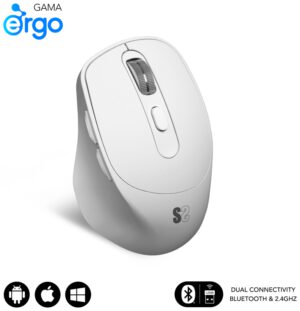 RATON SUBBLIM ERGO DUAL BLANCO BLUETOOTH BATERIA RECARGABLE