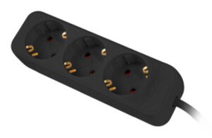 REGLETA LANBERG 3 TOMAS SCHUKO NEGRA 1.5M