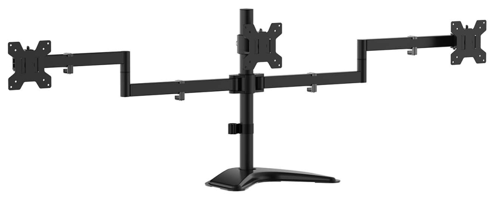 SOPORTE MONITOR AISENS MESA PEANA GIRA INCLI 3 MONI 10KG (3 PIV 2 BRAZOS)13"-27"