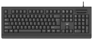 TECLADO EWENT CON LECTOR DNI QWERTY ES USB NEGRO