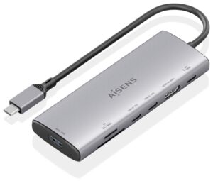 USB-C DOCK AISENS 7 EN 1 HDMI USB 10G 2XUSB-C 10G SD MICRO SD PD 100W