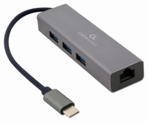 ADAPTADOR DE RED GEMBIRD USB-C GIGABIT CON CONCENTRADOR USB 3.1 DE 3 PUERTOS