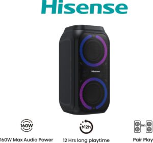 ALTAVOZ PORTATIL HISENSE PARTY ROCKER 160 2.0 160W BT USB NEGRO