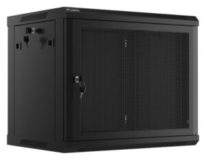 ARMARIO LANBERG 9U 600X450 CON PUERTA PERFORADA RACK 19 H-60 KG NEGRO FLAT PACK