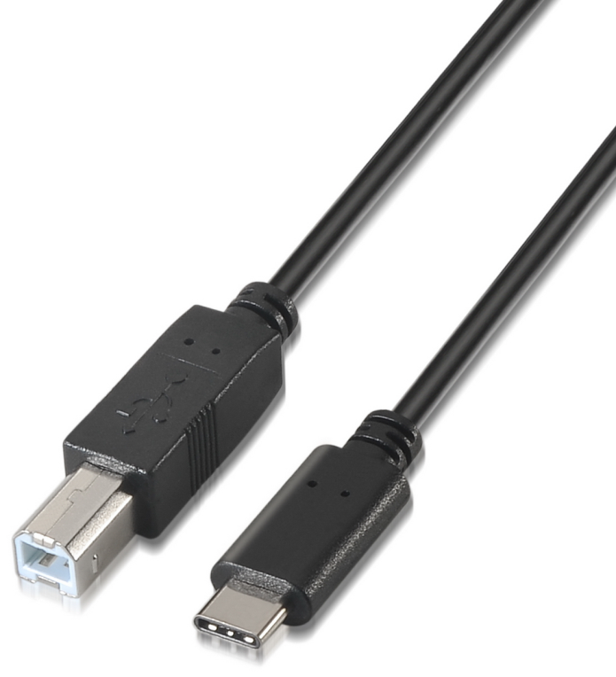 CABLE AISENS USB 2.0 IMPRESORA 3A, TIPO USB-C/M-B/M, NEGRO, 2.0M