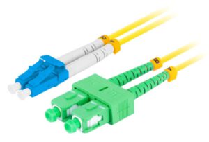 CABLE DE FIBRAOPTICA LANBERG DUPLEX LC/UPC-SC/APC 2M LSZH G657A1 AMARILLO