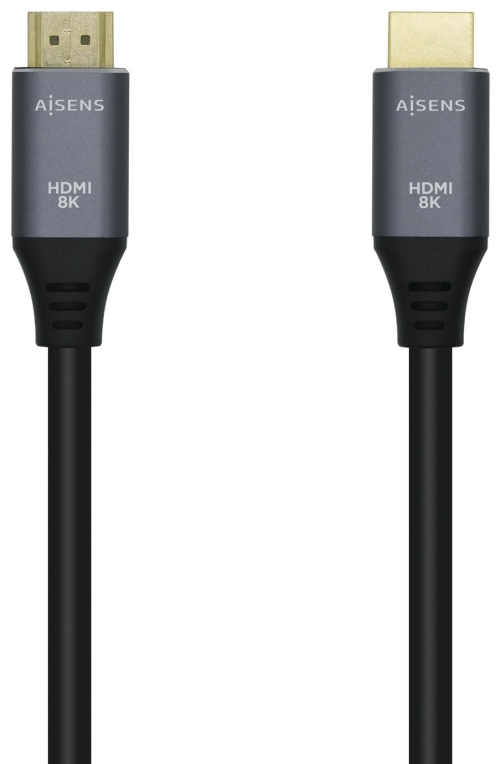 CABLE HDMI AISENS V2.1 ULTRA ALTA VELOCIDAD 8K60HZ M/M 1.5M GRIS NEGRO
