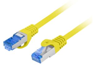 CABLE RED LANBERG CAT.6A S/FTP LSZH CCA 0.25M AMARILLO FLUKE PASSED