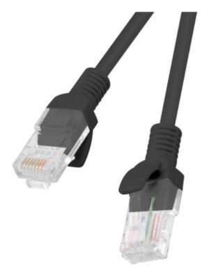 CABLE RED LANBERG LATIGUILLO CAT.6 UTP 2M NEGRO FLUKE PASSED