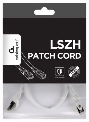 CABLE RED S-FTP GEMBIRD CAT 6A LSZH BLANCO 0,5 M