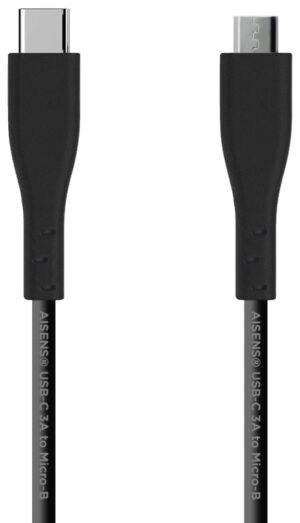 CABLE USB 2.0 AISENS 3A TIPO USB-C/M-MICRO B/M NEGRO 1.0M
