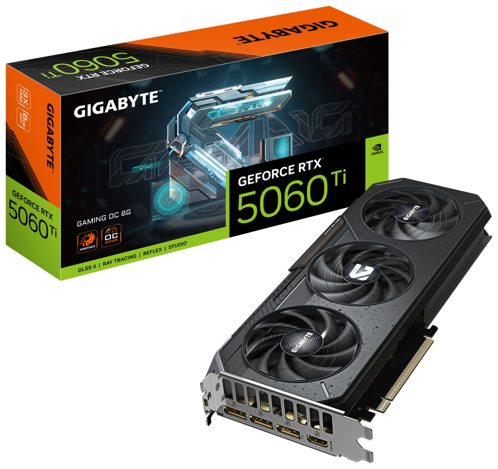 TARJETA GRAFICA GIGABYTE RTX 5060TI OC 8GB GDDR7 NEGRO