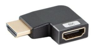 ADAPTADOR 8K LANBERG HDMI(M) A HDMI(H) ANGULO IZQUIERDA ALUMINIO PLATA