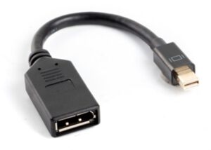 ADAPTADOR LANBERG DISPLAYPORT MINI MACHO A DISPLAYPORT HEMBRA CABLE 10 CM NEGRO