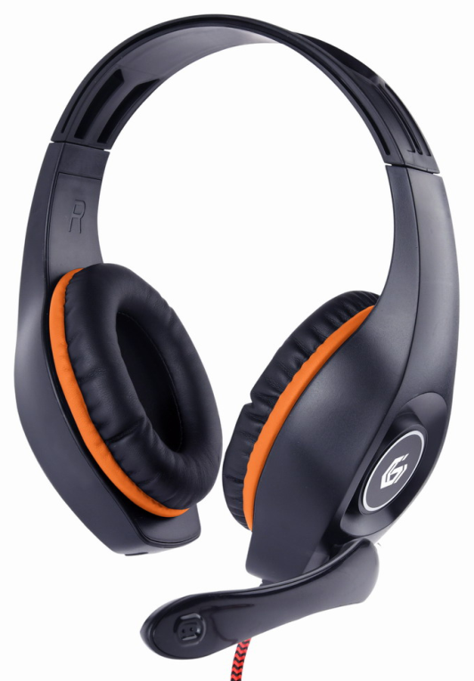 AURICULARES GAMING GEMBIRD GHS-05-O NARANJA NEGRO MICROFONO ALAMBRICO JACK 3.5MM