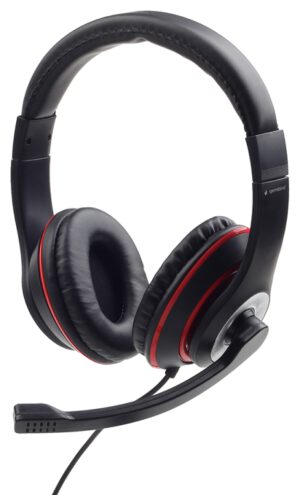 AURICULARES GEMBIRD MHS-03-BKRD NEGRO ROJO MICROFONO ALAMBRICO 3.5MM