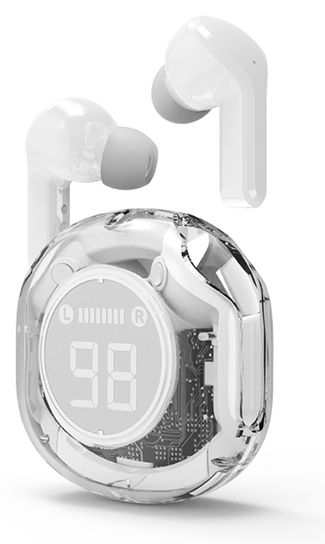 AURICULARES GEMBIRD TWST-01-W TRANSPARENTES BLANCO BT