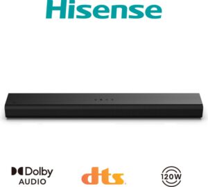 BARRA DE SONIDO HISENSE HS1000 120W DOLBY STEREO 2 CANALES BT 5.3 HDMI
