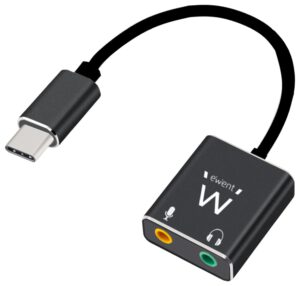 CABLE ADAPTADOR AUDIO EWENT USB C A 2 JACK 3,5 MM AURICULAR Y MICRO