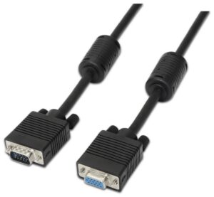 CABLE AISENS SVGA CON FERRITA HDB15/M-HDB15/H NEGRO 1.8M